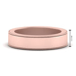 Load image into Gallery viewer, Flat Milgrain Stackable Mens Wedding Band In 4K Rose Gold | Cuts &amp; Carat
