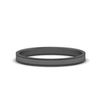 Load image into Gallery viewer, Flat Milgrain Stackable Mens Wedding Band In 14K Black Gold | Cuts &amp; Carat
