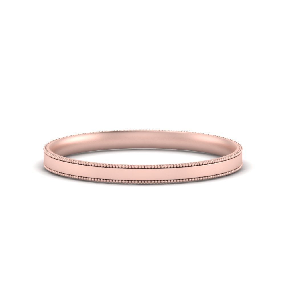 2.5 MM  Flat Stack Stepped Edge Comfort Fit Mens Wedding Band 14K Rose Gold | Cuts & Carat