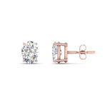 Load image into Gallery viewer, 1/2 To 5 Ctw Oval Basket Prong Lab Diamond Stud Earring 14K Gold
