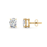 Load image into Gallery viewer, 1/2 To 5 Ctw Oval Basket Prong Lab Diamond Stud Earring 14K Gold
