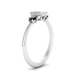 Load image into Gallery viewer, 14K Gold Radiant &amp; Round Cut Diamond 3 Stone Engagement Ring
