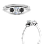 Load image into Gallery viewer, 14K Gold Radiant &amp; Round Cut Diamond 3 Stone Engagement Ring
