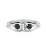 Load image into Gallery viewer, 14K Gold Radiant &amp; Round Cut Diamond 3 Stone Engagement Ring
