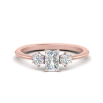 Load image into Gallery viewer, 14K Gold Radiant &amp; Round Cut Diamond 3 Stone Engagement Ring
