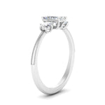 Load image into Gallery viewer, 14K Gold Radiant &amp; Round Cut Diamond 3 Stone Engagement Ring
