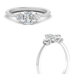 Load image into Gallery viewer, 14K Gold Radiant &amp; Round Cut Diamond 3 Stone Engagement Ring
