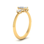 Load image into Gallery viewer, 14K Gold Radiant &amp; Round Cut Diamond 3 Stone Engagement Ring
