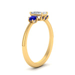 Load image into Gallery viewer, 14K Gold Radiant &amp; Round Cut Diamond 3 Stone Engagement Ring
