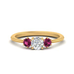 Load image into Gallery viewer, 14K Gold Round Cut Diamond 3 Stone Engagement Ring
