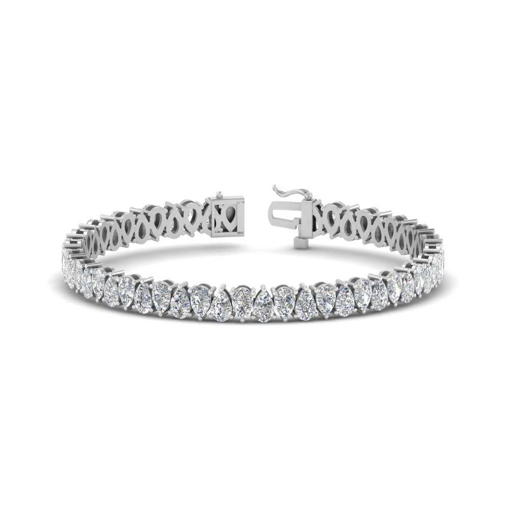 7.50 To 20 Carat Pear Cut Lab Diamond Tennis Bracelet 14K Gold