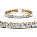 Load image into Gallery viewer, 7.50 To 20 Carat Pear Cut Lab Diamond Tennis Bracelet 14K Gold
