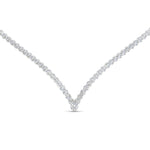 Load image into Gallery viewer, 11 Carat Tennis V Shaped Lab Created Diamond Necklace For Women 14K Gold
