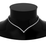 Load image into Gallery viewer, 11 Carat Tennis V Shaped Lab Created Diamond Necklace For Women 14K Gold
