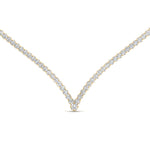 Load image into Gallery viewer, 11 Carat Tennis V Shaped lab created Diamond Necklace For Women 14K Gold
