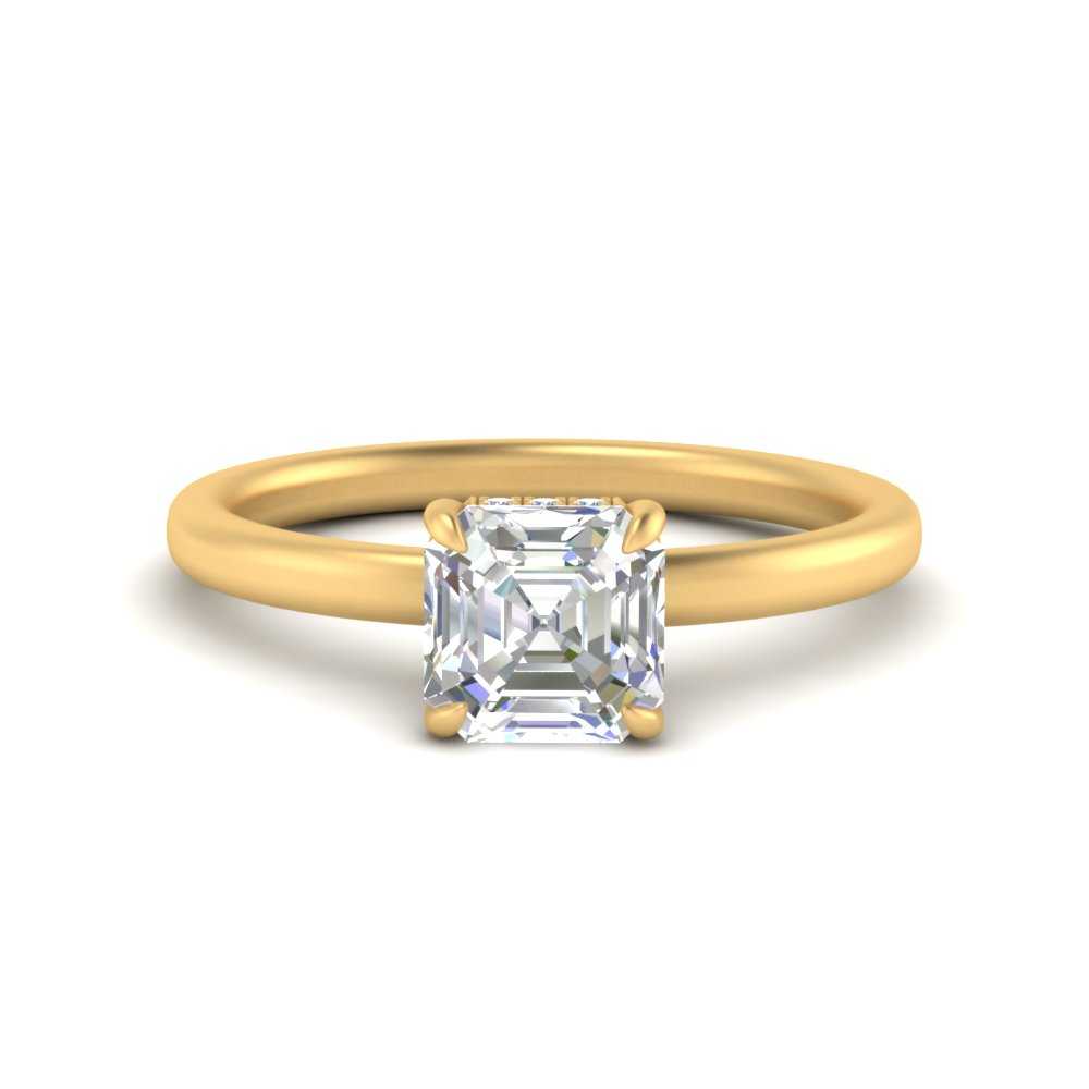 Lab Diamond Thin Band Halo Engagement Ring 14K Gold