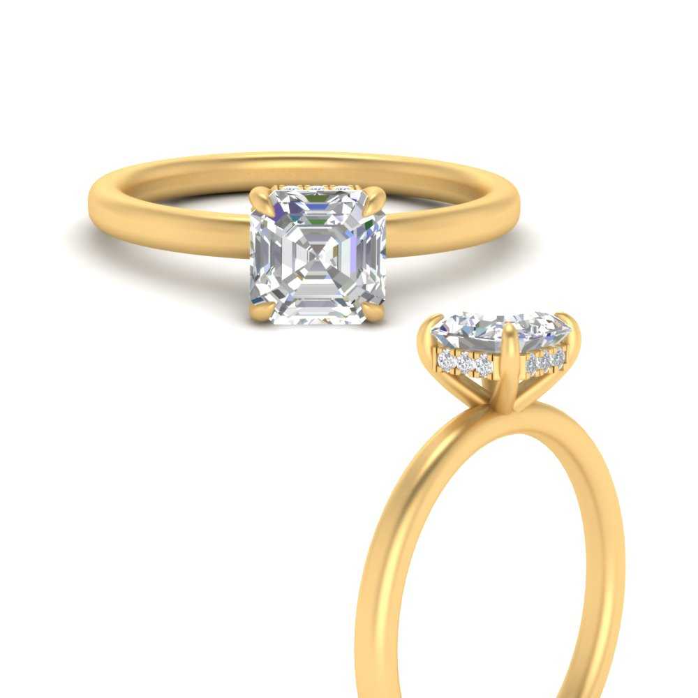 Lab Diamond Thin Band Halo Engagement Ring 14K Gold