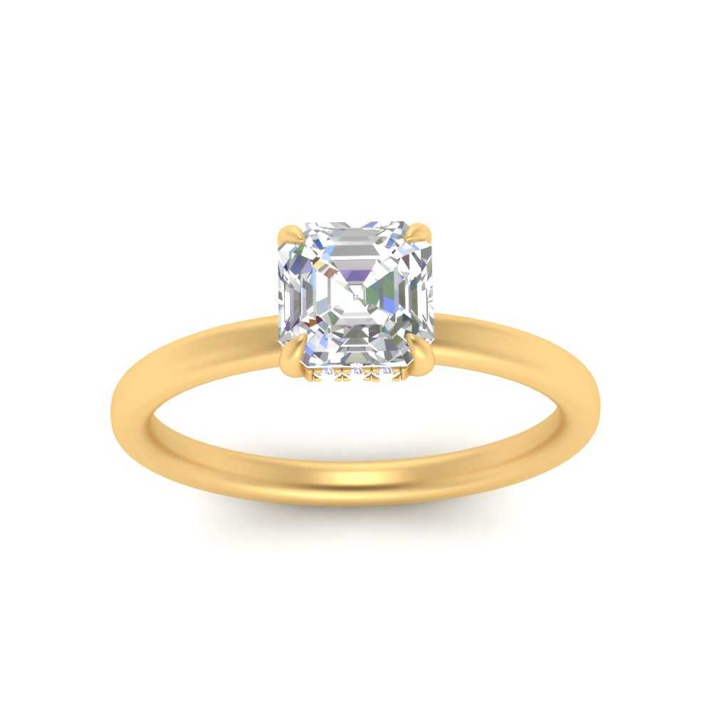 Lab Diamond Thin Band Halo Engagement Ring 14K Gold