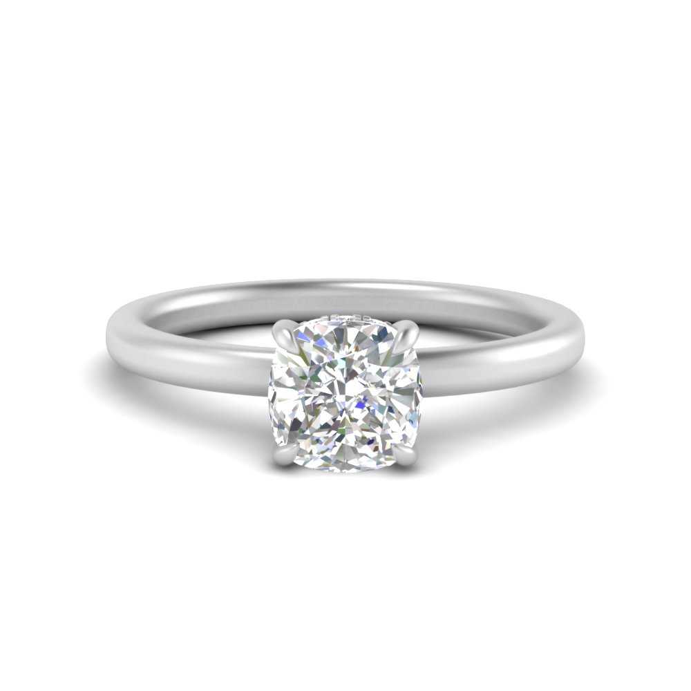 Lab Diamond Thin Band Halo Engagement Ring 14K Gold