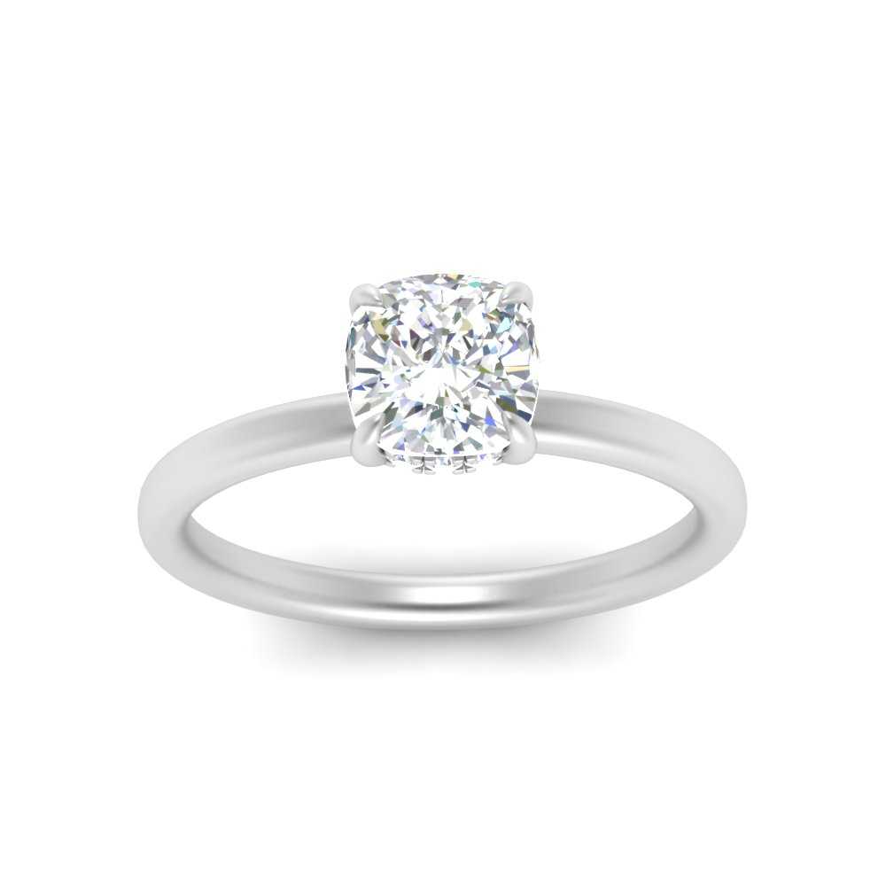 Lab Diamond Thin Band Halo Engagement Ring 14K Gold