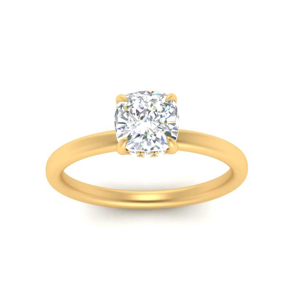 Lab Diamond Thin Band Halo Engagement Ring 14K Gold