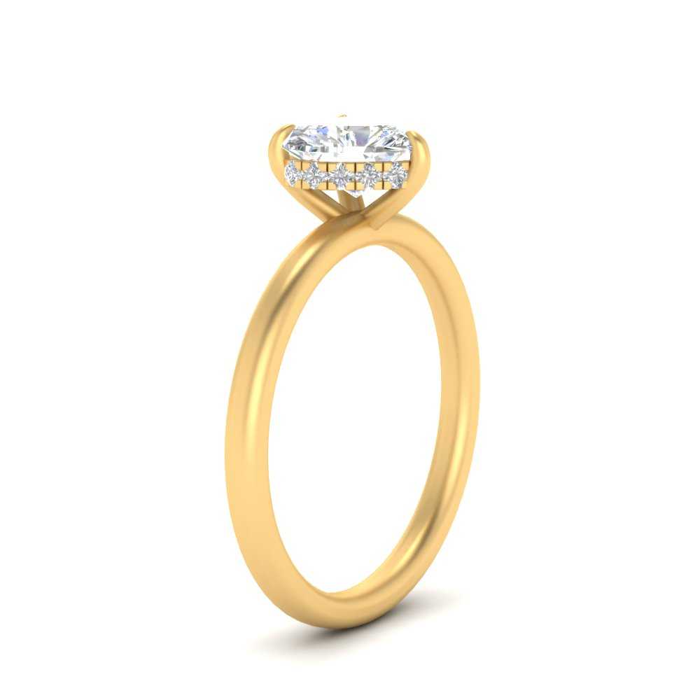 Lab Diamond Thin Band Halo Engagement Ring 14K Gold