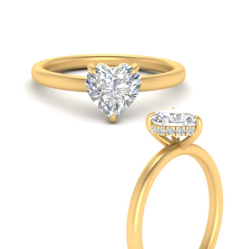 Lab Diamond Thin Band Halo Engagement Ring 14K Gold