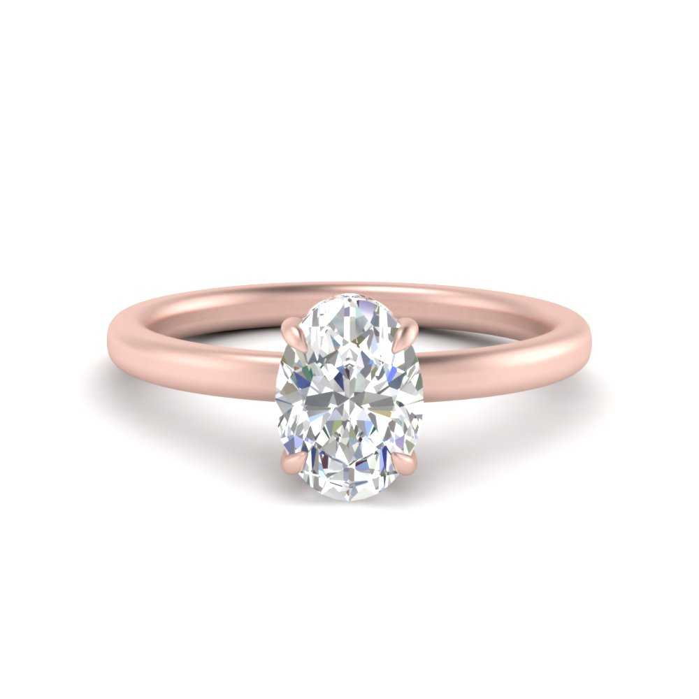 Thin Gold Band Lab Diamond Halo Engagement Ring 14K Gold