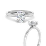 Load image into Gallery viewer, Thin Gold Band Lab Diamond Halo Engagement Ring 14K Gold
