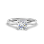 Load image into Gallery viewer, Thin Gold Band Lab Diamond Halo Engagement Ring 14K Gold
