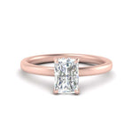 Load image into Gallery viewer, Thin Gold Band Lab Diamond Halo Engagement Ring 14K Gold
