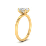 Load image into Gallery viewer, Thin Gold Band Lab Diamond Halo Engagement Ring 14K Gold
