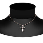 Load image into Gallery viewer, 1/4 Carat Twisted Cross Pendant With Lab Diamond
