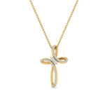 Load image into Gallery viewer, 1/4 Carat Twisted Cross Pendant With Lab Diamond
