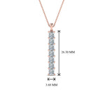 Load image into Gallery viewer, 1.05 Ctw Princess Cut Lab Diamond Vertical Bar Necklace For Women 14K Gold
