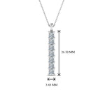 Load image into Gallery viewer, 1.05 Ctw Princess Cut Lab Diamond Vertical Bar Necklace For Women 14K Gold
