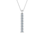 Load image into Gallery viewer, 1.05 Ctw Princess Lab Diamond Vertical Bar Necklace For Women 14K Gold
