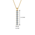 Load image into Gallery viewer, 1.05 Ctw Princess Cut Lab Diamond Vertical Bar Necklace For Women 14K Gold
