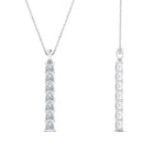 Load image into Gallery viewer, 1.05 Ctw Princess Lab Diamond Vertical Bar Necklace For Women 14K Gold
