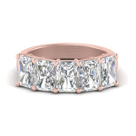 Load image into Gallery viewer, 0.50 To 5 Ct Radiant Cut Lab Diamond Five Stone Wedding Band 14k Gold
