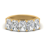 Load image into Gallery viewer, 0.50 To 5 Ct Radiant Cut Lab Diamond Five Stone Wedding Band 14k Gold
