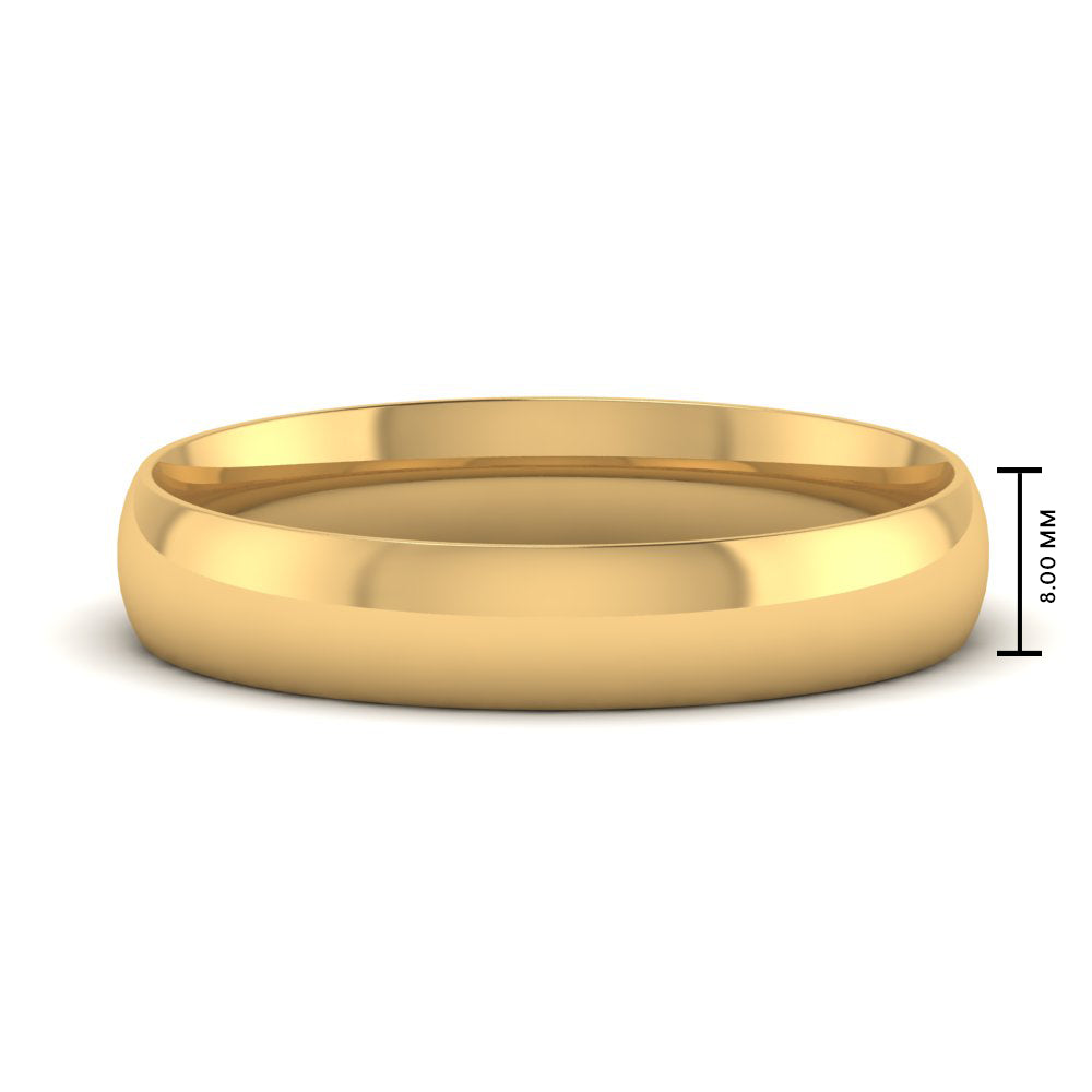 8 MM Classic Comfort Mens Wedding Band In 14k Yellow Gold | Cuts & Carat