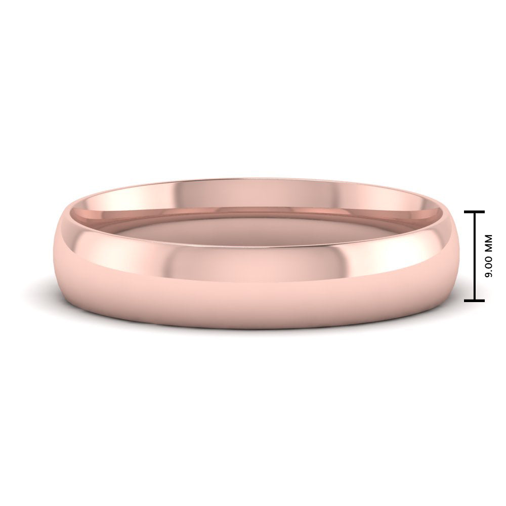 9 MM Classic Comfort Mens Wedding Band In 14k Rose Gold | Cuts & Carat