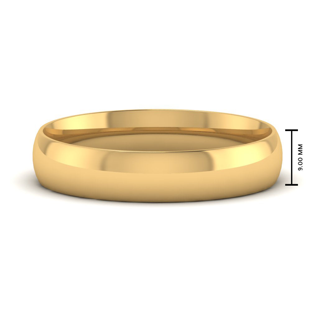 9 MM Classic Comfort Mens Wedding Band In 14k Yellow Gold | Cuts & Carat