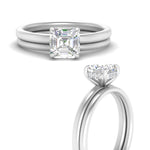 Load image into Gallery viewer, 0.50 To 5 Carat Lab Diamond Delicate Thin Setting Hidden Halo Bridal Set 14K Gold
