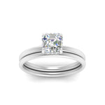 Load image into Gallery viewer, 0.50 To 5 Carat Lab Diamond Delicate Thin Setting Hidden Halo Bridal Set 14K Gold
