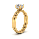 Load image into Gallery viewer, 0.50 To 5 Carat Lab Diamond Delicate Thin Setting Hidden Halo Bridal Set 14K Gold
