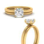 Load image into Gallery viewer, 0.50 To 5 Carat Lab Diamond Delicate Thin Setting Hidden Halo Bridal Set 14K Gold
