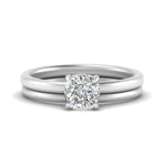 Load image into Gallery viewer, 0.50 To 5 Carat Lab Diamond Delicate Thin Setting Hidden Halo Bridal Set 14K Gold
