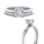 Load image into Gallery viewer, 0.50 To 5 Carat Lab Diamond Delicate Thin Setting Hidden Halo Bridal Set 14K Gold
